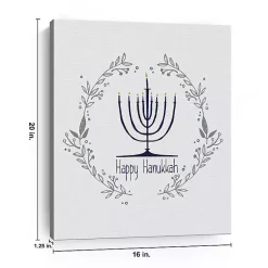 Clearance Happy Hanukkah Menorah Canvas Art Print Hanukkah Decorations