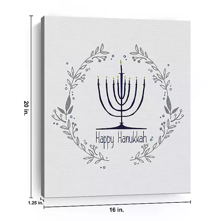 Clearance Happy Hanukkah Menorah Canvas Art Print Hanukkah Decorations