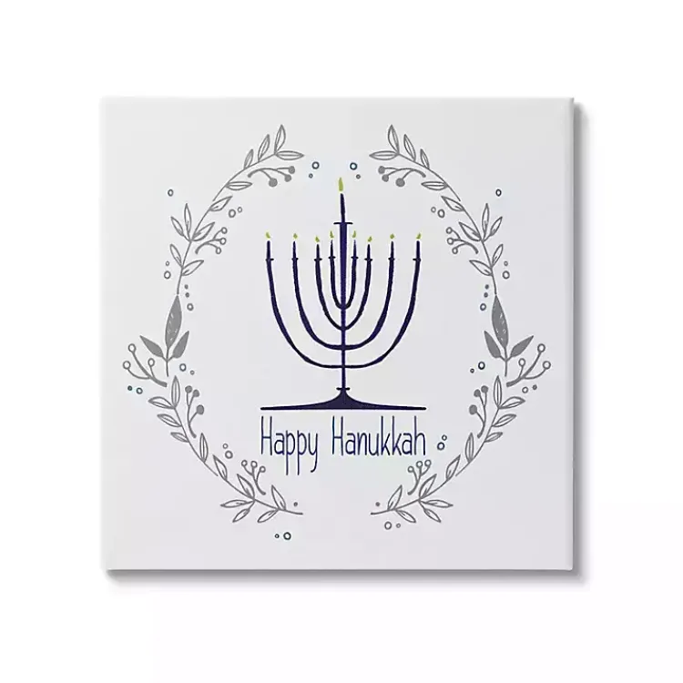 Outlet Happy Hanukkah Wreath Canvas Art Print Hanukkah Decorations