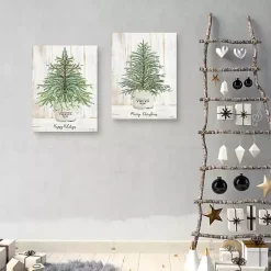 Clearance Happy Holidays Merry Christmas Trees 2-pc. Art Set Christmas Art & Wall Decor
