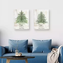 Clearance Happy Holidays Merry Christmas Trees 2-pc. Art Set Christmas Art & Wall Decor