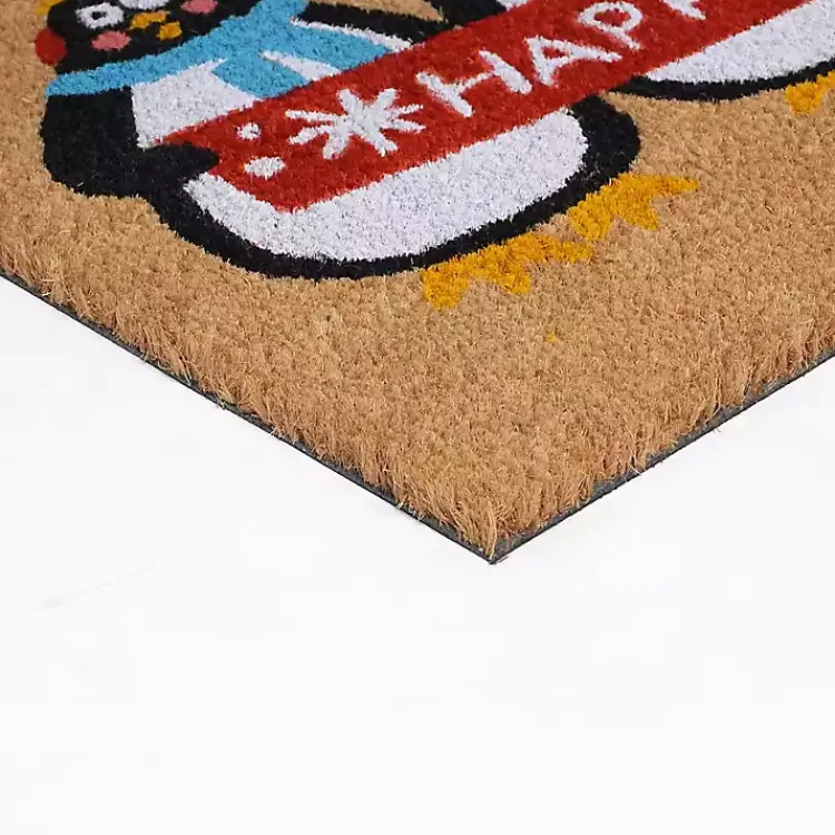 Discount Happy Holidays Penguins Doormat Outdoor Christmas Decorations