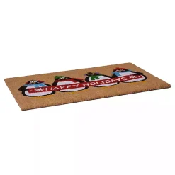 Discount Happy Holidays Penguins Doormat Outdoor Christmas Decorations