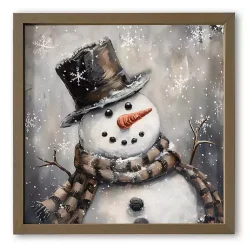 Clearance Happy Painterly Snowman Framed Art Print Christmas Art & Wall Decor