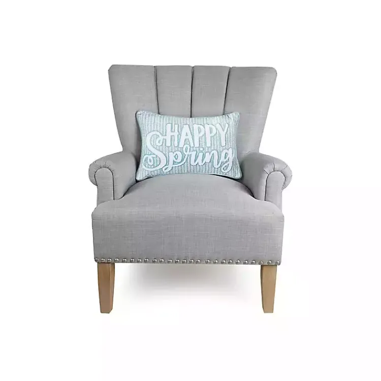 Hot Happy Spring Blue Striped Lumbar Pillow Easter Decorations