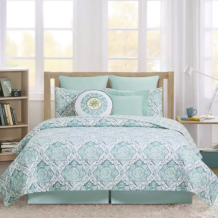 Kirklands Home Quilts|Harlen Mosaic 3-pc. Full/Queen Quilt Set Blue