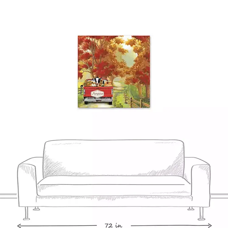 New Harvest Cow Ride Canvas Art Print Fall