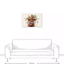 Outlet Harvest Highland Cow Canvas Art Print Fall