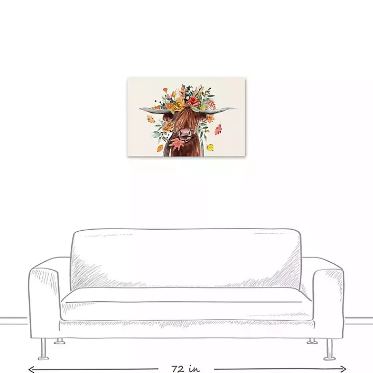 Outlet Harvest Highland Cow Canvas Art Print Fall