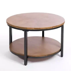 Kirklands Home Coffee Tables|Hayden Wood and Gunmetal Coffee Table