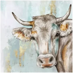 Kirklands Home Canvas Art|Headstrong Cow Canvas Art Print