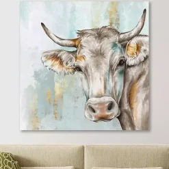 Kirklands Home Canvas Art|Headstrong Cow Canvas Art Print