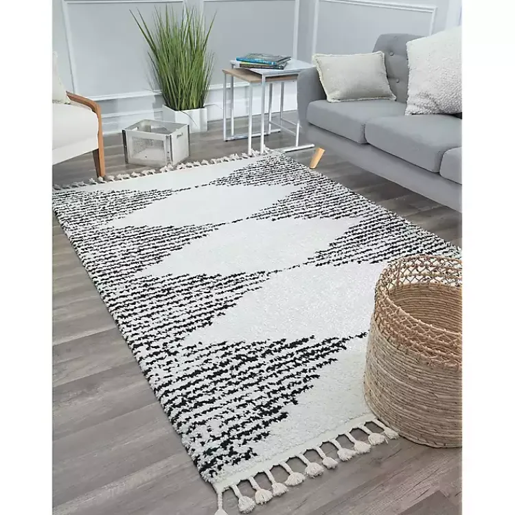 Kirklands Home Area Rugs|Heath Black and White Moon Area Rug, 8x10