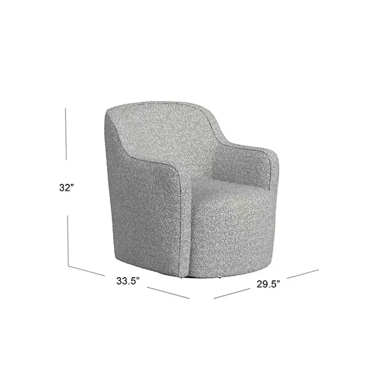 Kirklands Home Accent Chairs|Heather Boucle Swivel Barrel Accent Chair Gray