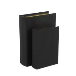 Best Heathered Linen Book Boxes, Set of 2 Baskets & Boxes