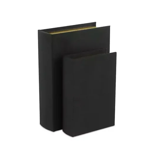 Best Heathered Linen Book Boxes, Set of 2 Baskets & Boxes
