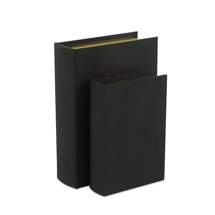 Best Heathered Linen Book Boxes, Set of 2 Baskets & Boxes