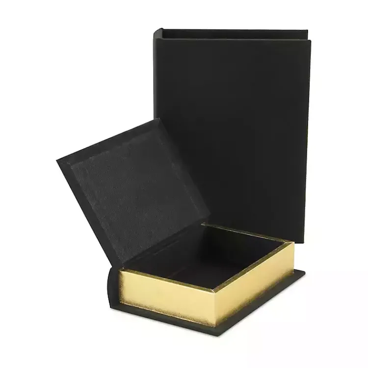 Best Heathered Linen Book Boxes, Set of 2 Baskets & Boxes