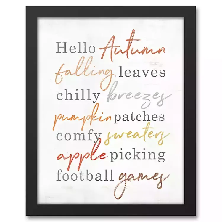 Online Hello Autumn Framed Canvas Art Print Fall