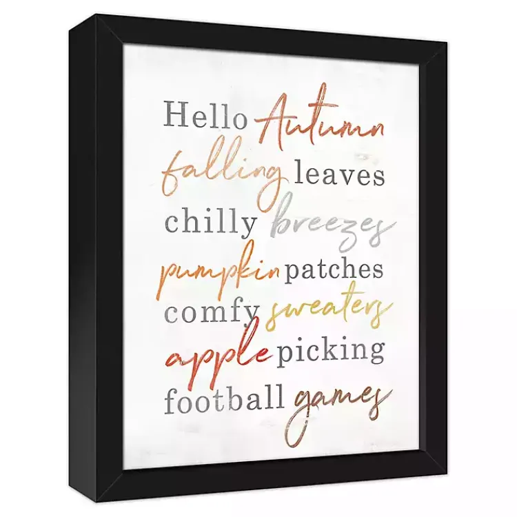 Online Hello Autumn Framed Canvas Art Print Fall