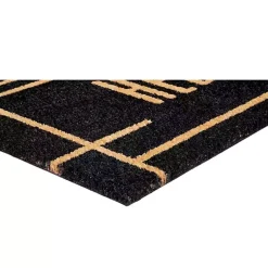 Kirklands Home Doormats|Hello Linear Doormat Black
