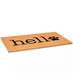 Kirklands Home Doormats|Hello Black Paw Print Doormat