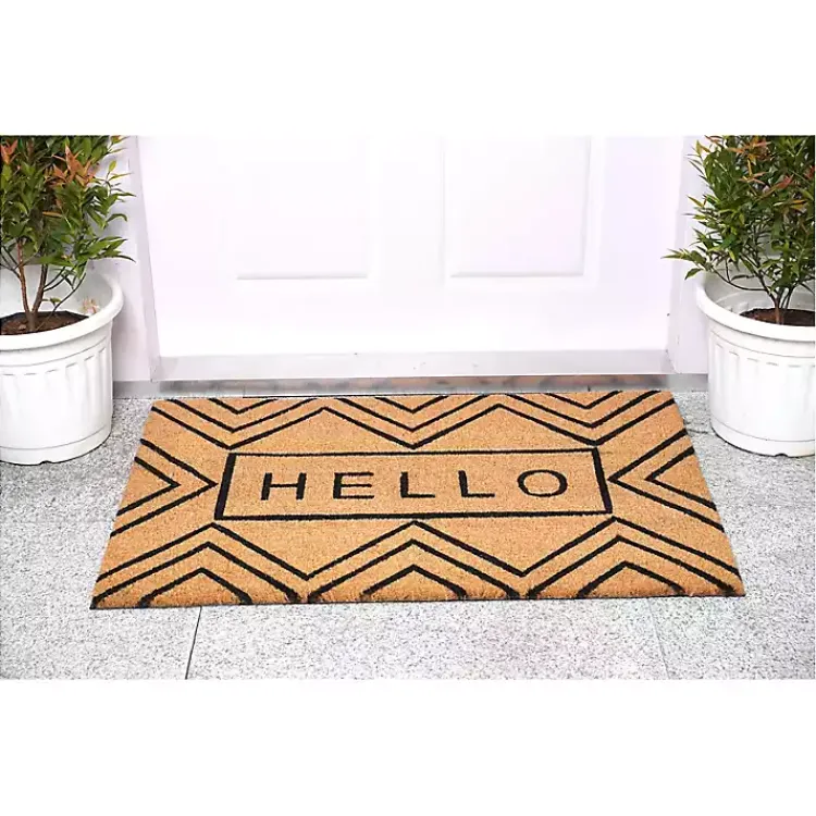 Kirklands Home Doormats|Hello Chevron Doormat