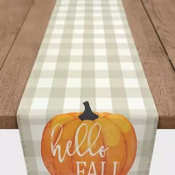 Kirklands Home Table Linens|Hello Fall Buffalo Check Table Runner