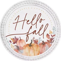 Best Hello Fall Round Beaded Framed Wall Plaque Fall