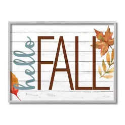 Hello Fall Wood Plank Framed Wall Art Fall