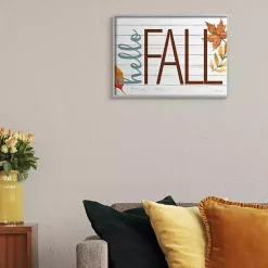 Hello Fall Wood Plank Framed Wall Art Fall