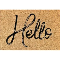 Kirklands Home Doormats|Hello Script Natural Doormat Brown