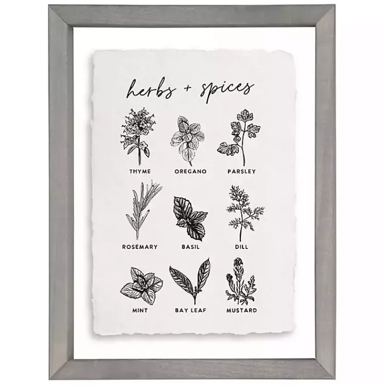 Kirklands Home Wall Plaques|Herbs and Spices Framed Wall Plaque