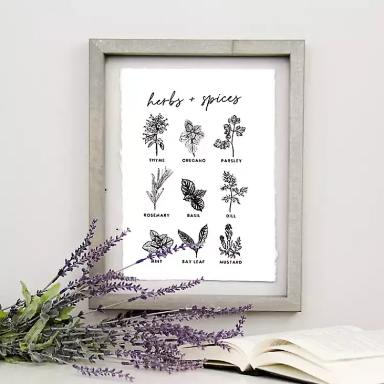 Kirklands Home Wall Plaques|Herbs and Spices Framed Wall Plaque
