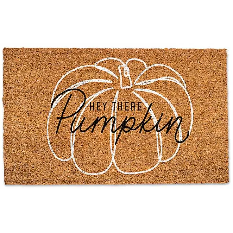 Online Hey There Pumpkin Outline Doormat Fall