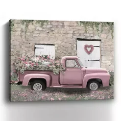 Online Hideaway Pink Truck Canvas Art Print Valentines Day Decorations