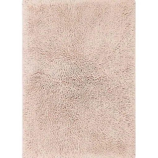 Kirklands Home Bathroom Rugs|High Pile Blush Cotton Non-Skid Classic Bath Mat Pink