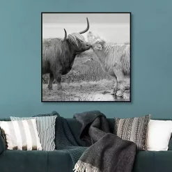 Kirklands Home Canvas Art|Highland Courting Framed Canvas Art Print Gray