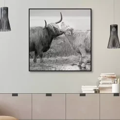 Kirklands Home Canvas Art|Highland Courting Framed Canvas Art Print Gray