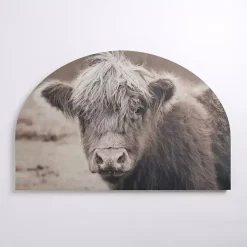 Kirklands Home Canvas Art|Highland Cow Arched Canvas Art Print Brown