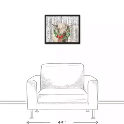 Online Highland Cow Wreath Framed Canvas Art Print Christmas Art & Wall Decor
