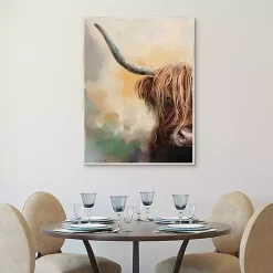 Kirklands Home Canvas Art|Highland Framed Canvas Art Print Brown