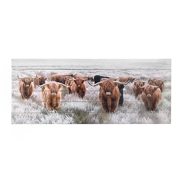 Kirklands Home Wall Plaques|Highland Herd Wood Art Print, 45x19 in.