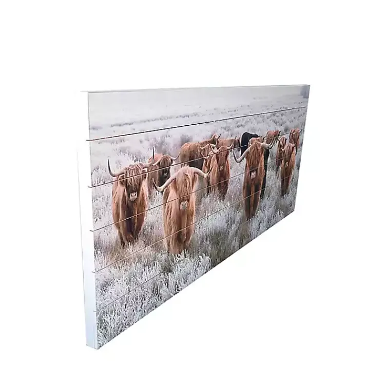 Kirklands Home Wall Plaques|Highland Herd Wood Art Print, 45x19 in.