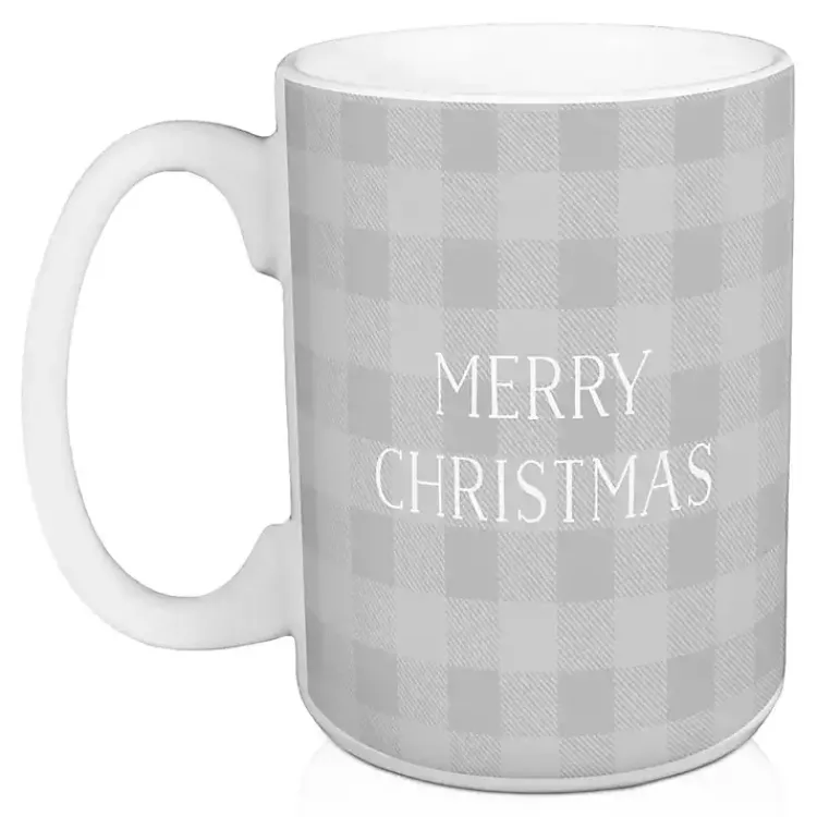 Ho Ho Ho Santa Checkered Christmas Mugs, Set of 2 Christmas Dining & Entertaining