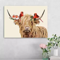 Clearance Holiday Cow Canvas Art Print Christmas Art & Wall Decor