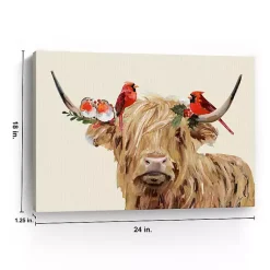 Clearance Holiday Cow Canvas Art Print Christmas Art & Wall Decor
