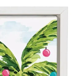 Clearance Holiday Flamingo Framed Canvas Art Print Christmas Art & Wall Decor