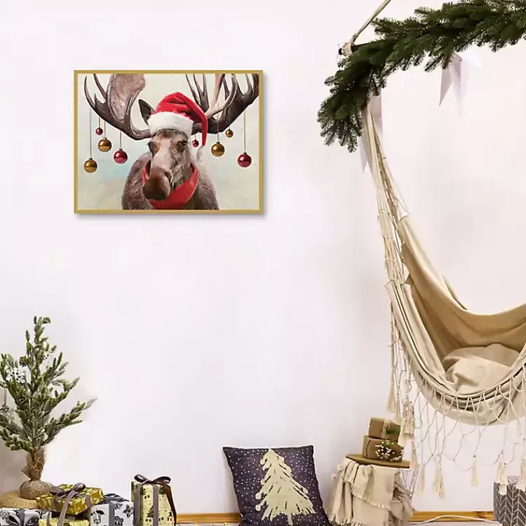 Online Holiday Moose Framed Art Print Christmas Decorations