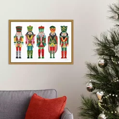 Hot Holiday Nutcrackers Framed Canvas Art Print Christmas Art & Wall Decor